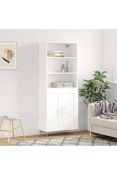 Concept Dulap înalt, alb, 69,5x34x180 cm, lemn compozit
