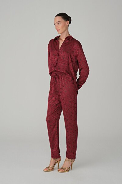 Pierre Cardin Vegan Silk Satin Pajama Set - Lx.26123 Burgundy