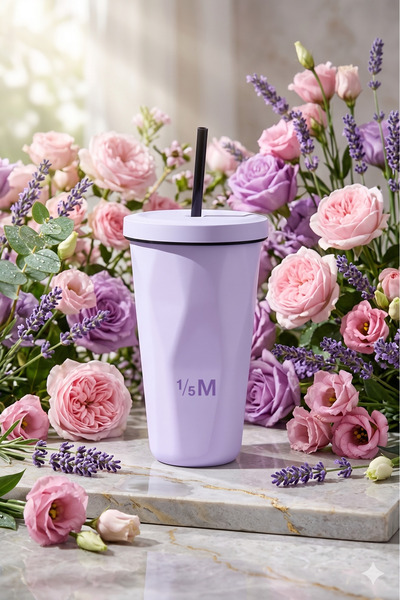 Primo Plus Stainless Steel Insulated Travel Tumbler with Straw and Lid, 500ml...