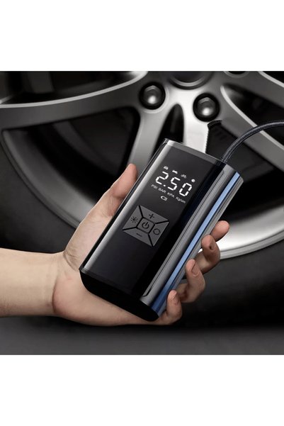 HASEPE Pompă de aer pentru mașină electrică HASEPE, afișaj digital LCD, lanternă LED, portabilă, USB