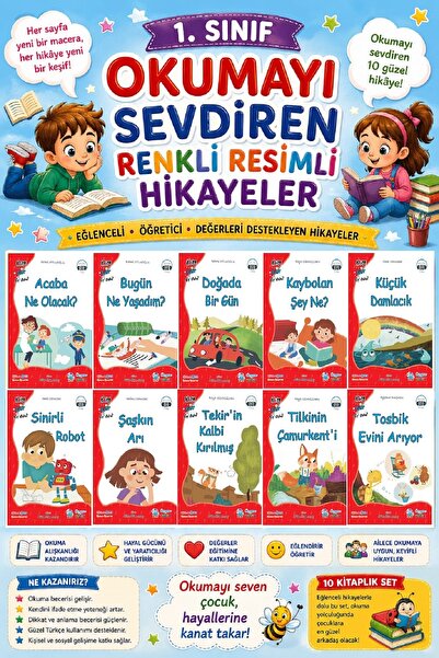 Üçgen Yayıncılık 1. Sınıf Okumayı Sevdiren Renkli Resimli Hikayeler 17- 10 Kitap