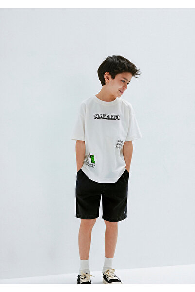 Mavi Minecraft Printed Ecru T-Shirt Oversize / Wide Cut 6610476-70057