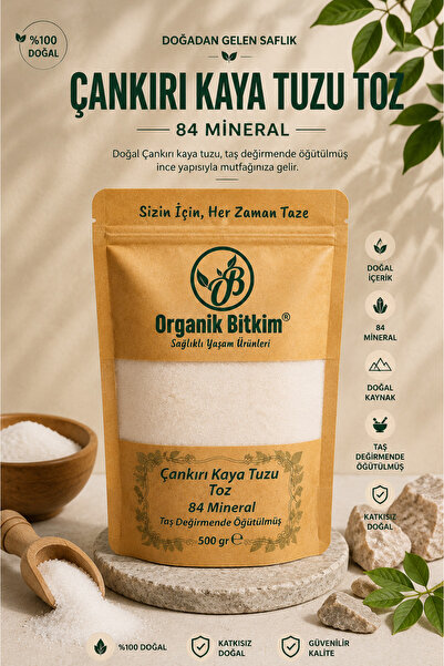 OB Organik Bitkim 84 Mineral Doğal Çankırı Kaya Tuzu Taş Değirmende Öğütülmüş...