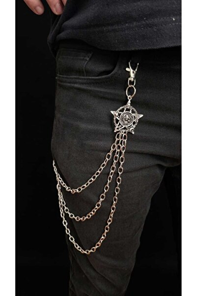 Corvus kolye&bileklik Unisex Goth Punk Çoklu Pantolon Zinciri Kurukafa Yıldız...