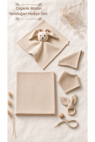 Organic Muslin Baby Gift Set – 100% Cotton Newborn Set (with Gift Box)
