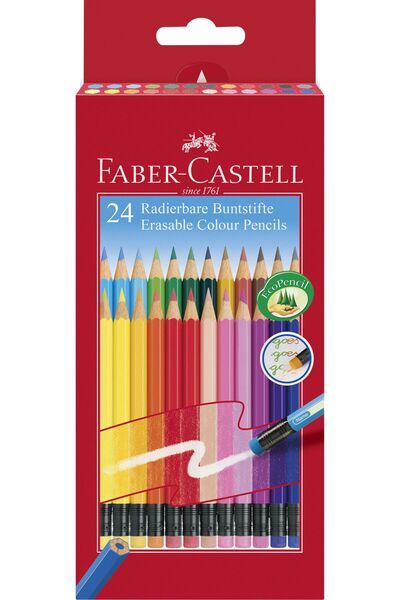 Faber Castell Creioane colorate Faber-Castell cu 24 de culori și radieră