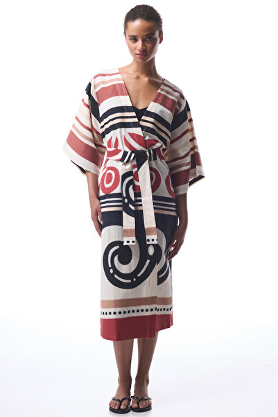 Penti Kimono lung Shay cu modele etnice