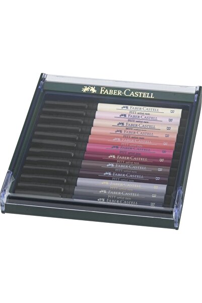 Faber Castell Set de 12 culori Pitt Artist Pen, tonuri de piele, Faber-Castell