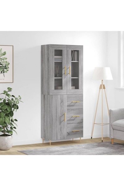 Concept Dulap înalt, gri sonoma, 69,5x34x180 cm, lemn compozit