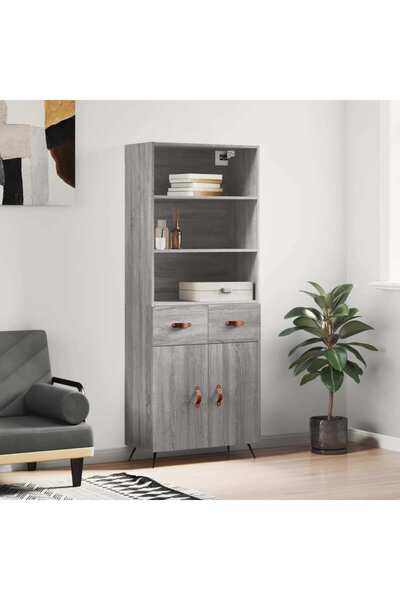 Concept Dulap înalt, gri sonoma, 69,5x34x180 cm, lemn compozit