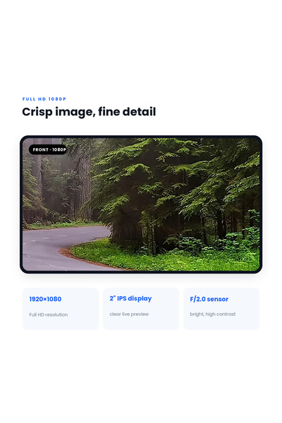 zenivo Cameră auto cu lentilă dublă, Full HD 1080P, Față și Interior, Viziune nocturnă IR, Mod parcare, Card de 8GB inclus