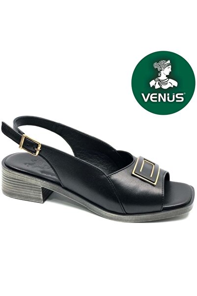 Venüs Nurive Genuine Leather Comfort Orthopedic Women's Sandals Black