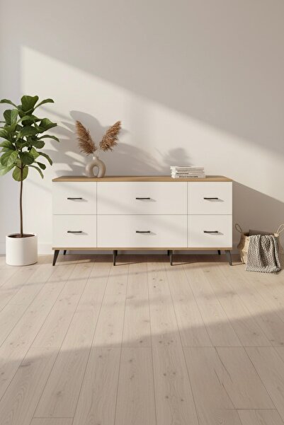 mobihobi Luna Konsol 6 Çekmeceli 176x44x83 Aytaşı | Dekoratif ve Fonksiyonel ...