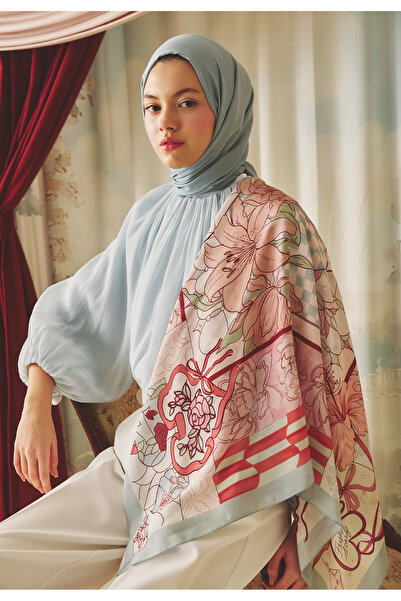Freshscarfs Eșarfă din viscoză cu model  "Tales Of Love " Blush