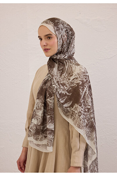 Freshscarfs Secret Elegance Desen Rami Şal Kahve