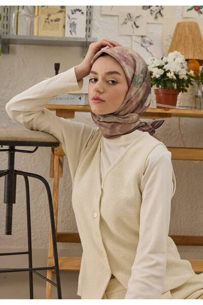 Freshscarfs Eșarfă din bumbac și mătase cu model Blair, Dusty Rose