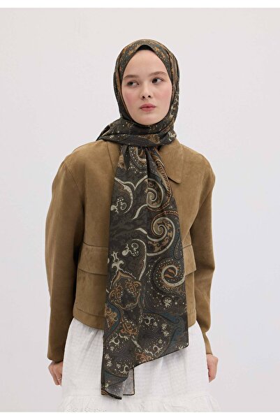 Freshscarfs Πικρό καφέ σάλι με έθνικ σχέδιο Paisley