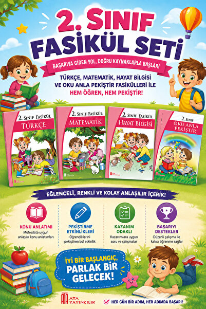 Ata Yayıncılık 2. Sınıf Fasikül 4'lü Set (türkçe-matematik-hayat Bilgisi-oku ...