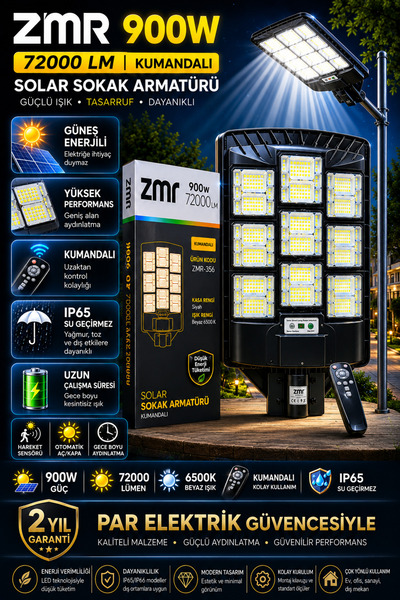 ZMR 900 W SOLAR SOKAK ARMATÜRÜ