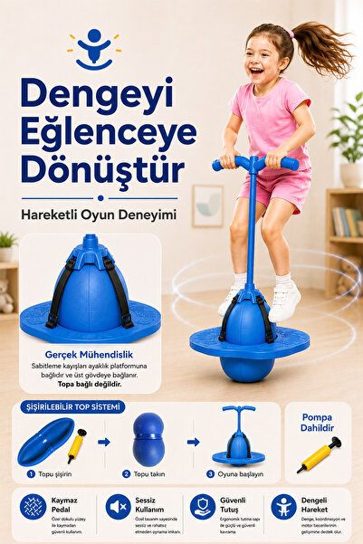 indirimsevinci Zıp Zıp Top Çocuk Zıplama Oyuncağı Denge Koordinasyon Aktivite...