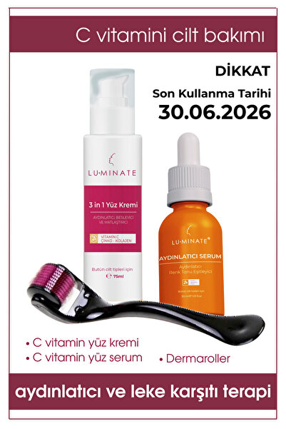 Luminate C vitamini Aydınlatıcı Tonu eşitleyici bakım 3 in 1 Nemlendirici Yüz...