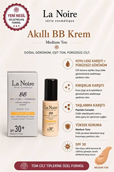 La Noire Medium Tone Smart Bb Cream |   Anti-Aging-Wrinkle Spf30