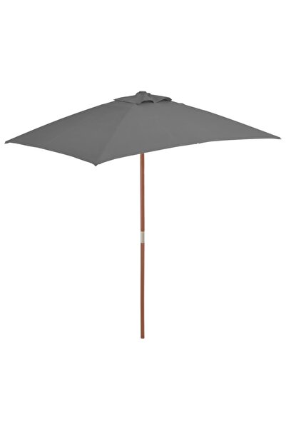 Concept Umbrelă de soare, exterior, stâlp lemn, 150x200 cm, antracit