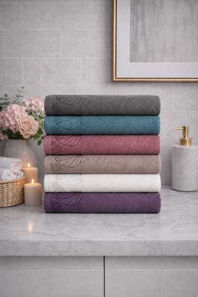 Mela Home Luna 50*90 cm 6'lı El ve Yüz Havlu Seti- Çeyizlik- Hediyelik - Mutf...