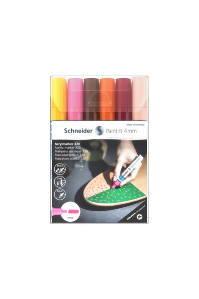 SCHNEIDER Μαρκαδόρος Ακρυλικό Χρώματος Paint-It 320 4 mm Schneider 6 Τεμάχια/...