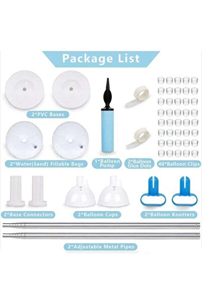 Arabest 2-Piece Balloon Column Stand Set, Telescoping Metal Holder with 103 B...