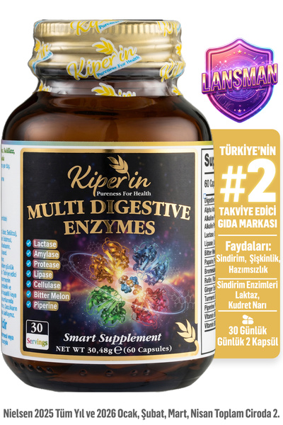Kiperin Multi Digestive Enzymes | Şişkinlik ve Hazımsızlık Destek | Laktoz & ...
