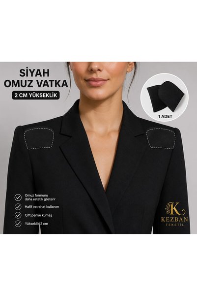 Kezban Tekstil Siyah Omuz Vatkası 2 Cm Yükseklik 1 Çift