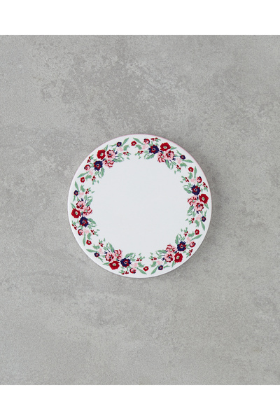 English Home Vespera Seramik Bardak Altlığı 11 cm Beyaz - Pembe