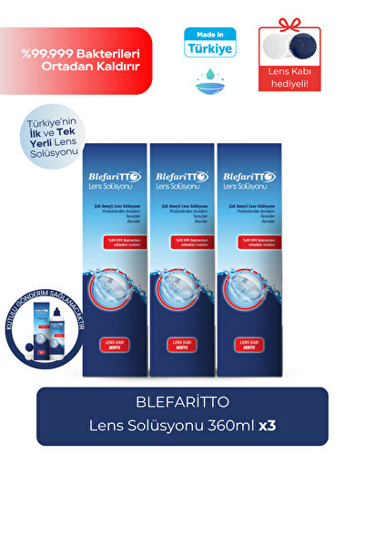 TTO Bleffaritto Lens solüsyonu 360 ml 3'lü set+ 60 ml çantaboy lens solüsyonu...
