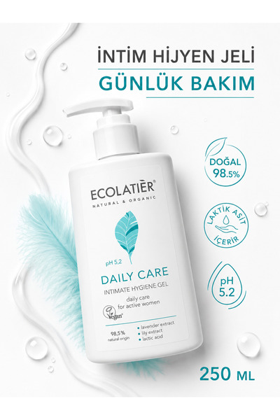 ECOLATIER Genital Bölge Yıkama Jeli Hassas Ciltler Intim Jel Antiseptik Lakti...
