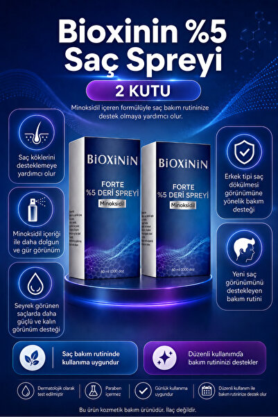 Bioxinin %5 Deri Spreyi 60 Ml 2 Adet