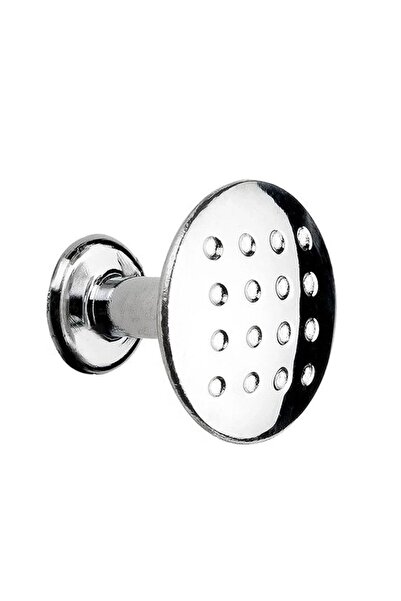 NZB Noktalı Düğme Çekmece Dolap Kapak Kulpu Kulbu Krom Metal Daire Kulp