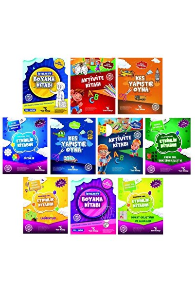 yeti kitap Okul Öncesi Aile Katılımlı Evde Etkinlik Seti 5-7 Yaş (10 Kitap)