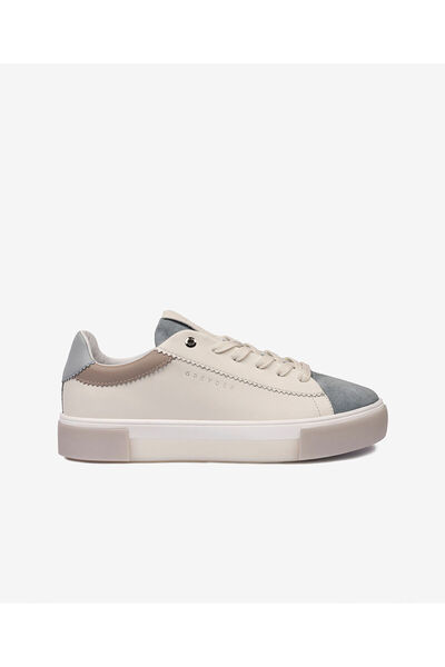 Greyder Kadın Beyaz Mavi Hakiki Deri Sneaker Ayakkabı 4Y2SA33200