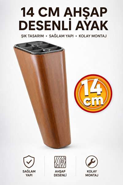NZB Lüks Mobilya Kanepe Sehpa Tv Ünitesi Koltuk Ayağı 14 Cm Kahverengi Ahşap ...