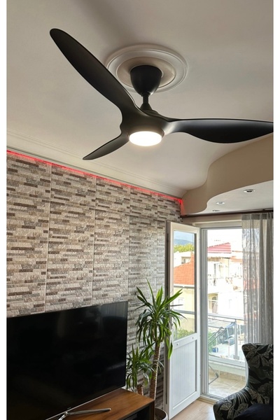 GÜNIŞIĞI AVİZE Led Siyah Pervane