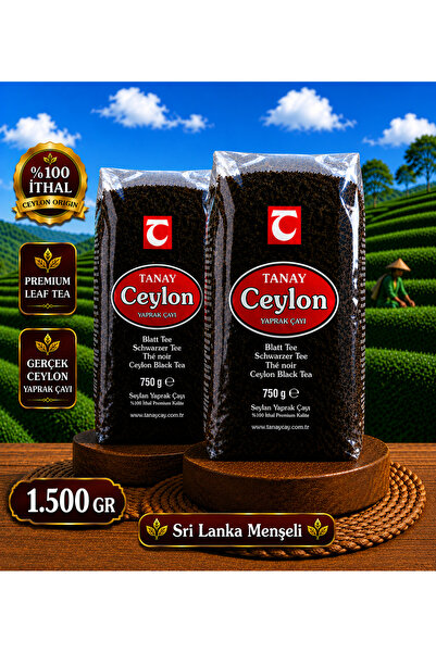 Tanay Ceylon Ithal Sri Lanka Siyah Yaprak Seylan Çayı Kaçak Çay 750 gr X 2 Ad...