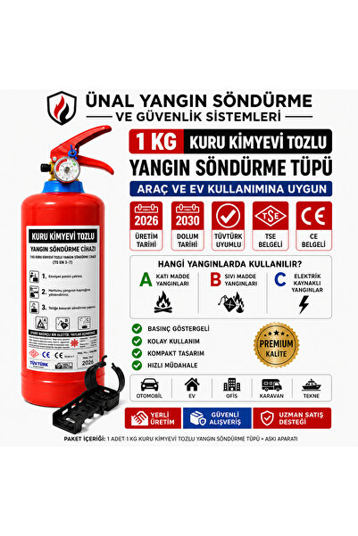 ünalgrup 1 Kg Yangın Söndürme Tüpü KKT Araç Yangın Tüpü TÜVTÜRK Onaylı (Üreti...