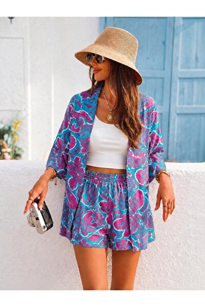 Butik MODA KADIN KİMONO ŞORT TAKIM