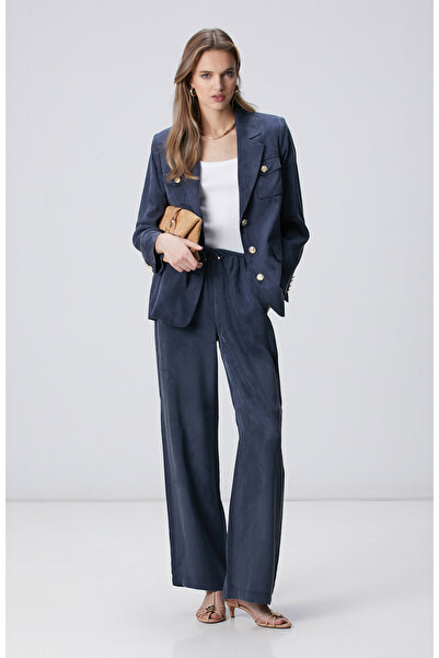 Network N-Green Lacivert Cupro Pantolon