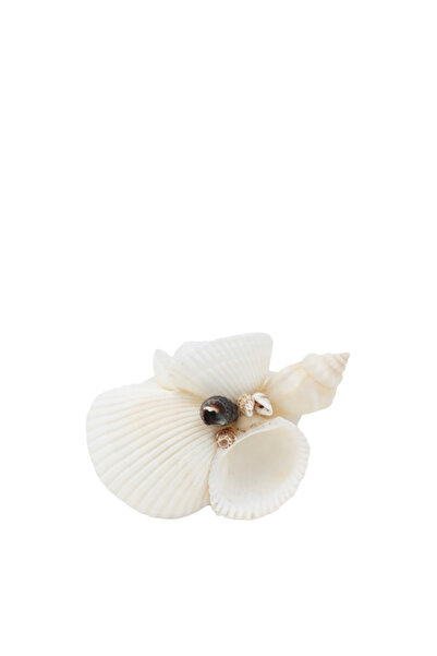 Yargıcı Deniz Kabuğu Ve Ahşap Detaylı Peçete Halkası(5x9 Cm)