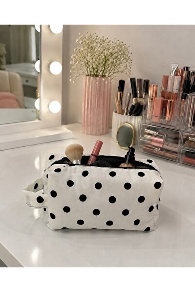 GA Gleam Atelier Makeup Bag Large Polka Dot - Medium Size - Cotton - 21*12*12 cm