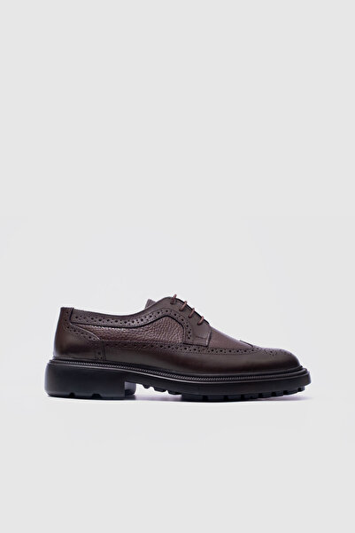 TOGO Men's Brown Antique Genuine Leather Laced Classic Shoes [052336]