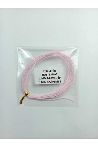 Eskişehir hobi sanat 3 metra 1 mm voštani konac biserno roze boje kožna šivać...
