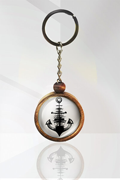 Tahtakolik Sailor's Anchor Wooden Keychain